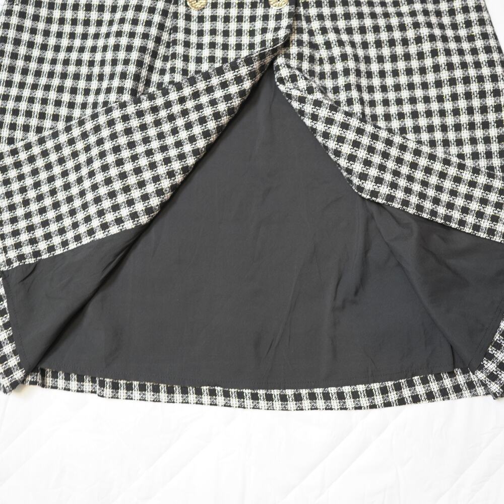 Teen Plaid Blazer Dress Sz XL Open Front Gold Button Double Breasted V-Neck NWT - Picture 8 of 13